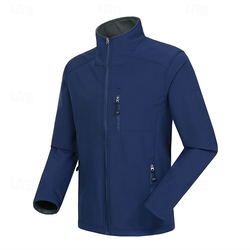 Homens Jaqueta Softshell Jaqueta de Trilha Ao ar livre Térmico / Quente A Prova de Vento Impermeável Jaquetas em Velocino Jaqueta corta-vento Viajar Preto Azul Marinho Cinzento de 2025 por $42.39 –P4