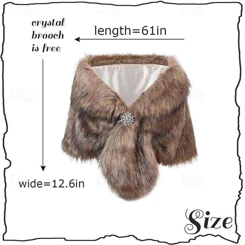 Elegant Dames Roaring jaren '20 Sjaal van imitatiebont The Great Gatsby Charleston Kostuum Dames Valentijnsdag Maskerade Dagelijks Feest Bruiloft Volwassenen Sjaal Winter 2026 - $59.99 –P2