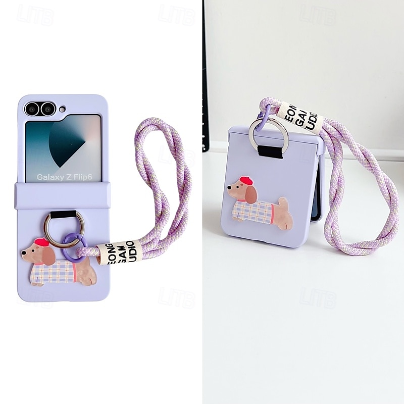 Phone Case For Z Flip 7 Z Flip 6 Z Flip 5 Z Flip 4 Z Flip 3 Back Cover with Wrist Strap Shockproof Retro TPU Silicone 2025 - $19.99 –P10