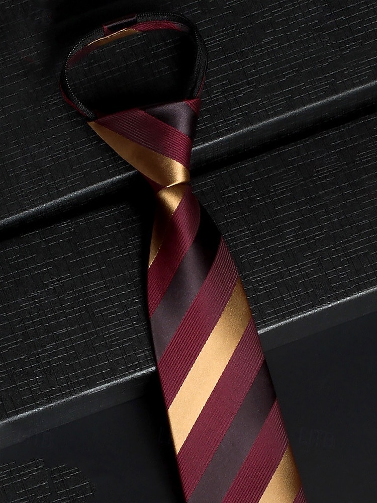 gravatas clássicas masculinas de seda sintética com zíper – conjunto de gravatas com padrões variados para trajes formais e de negócios de 2025 por $11.99 –P12
