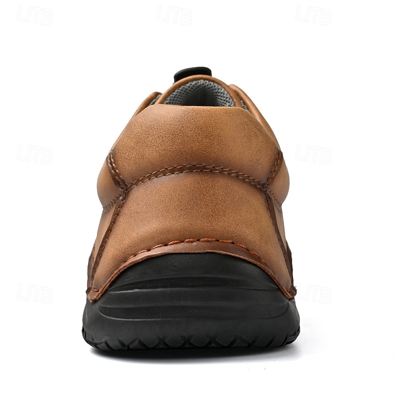 baskets décontractées en similicuir marron pour hommes avec lacets élastiques réglables - semelle antidérapante durable, coupe confortable pour un usage quotidien de 2025 ? $46.99 –P4