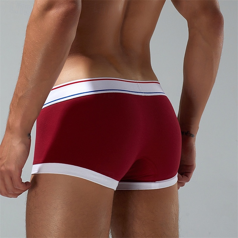 Herren 1 pc Unterwäsche Boxer Boxer-Shorts Patchwork Polyester Atmungsaktiv Weich Komfortabel Farbblock Mittlere Hüfthöhe Gelb Rote 2025 - $10.49 –P16