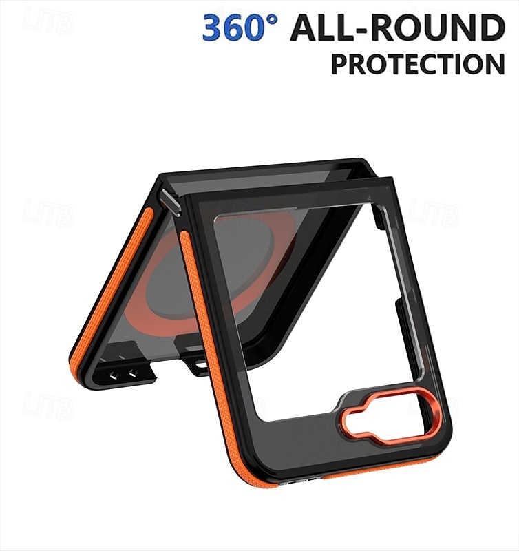 Phone Case For Samsung Galaxy Z Flip 6 Z Flip 5 Back Cover with Stand Holder Shockproof Retro PC Silicone 2025 - $25.99 –P5