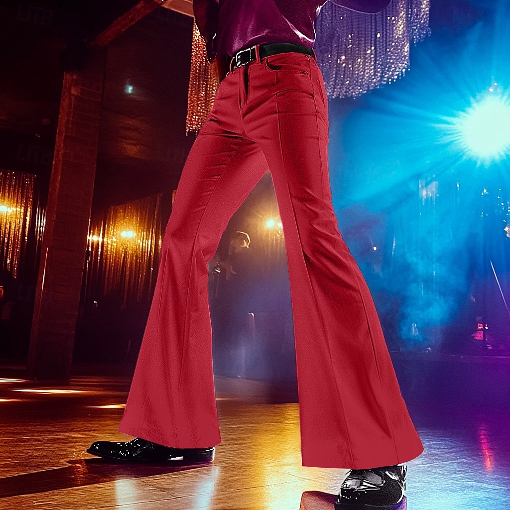 Hombre pantalones navideños Llamarada Pantalones de discoteca Timbre Pantalones Bolsillo Plano Comodidad Suave Longitud total Carnaval Fiesta Navidad Vintage Moda Negro Blanco Elástico 2025 - $26.99 -P5