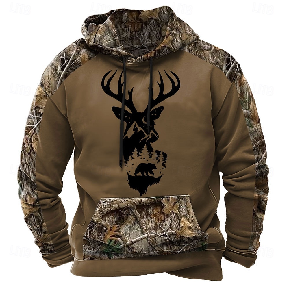 Per uomo Felpa con cappuccio Marrone 2# Marrone 3# Marrone Con cappuccio Mimetico Camouflage Stampa 3D Fantastico Autunno Inverno Abbigliamento Felpe con cappuccio Felpe del 2025 a $29.99 –P5