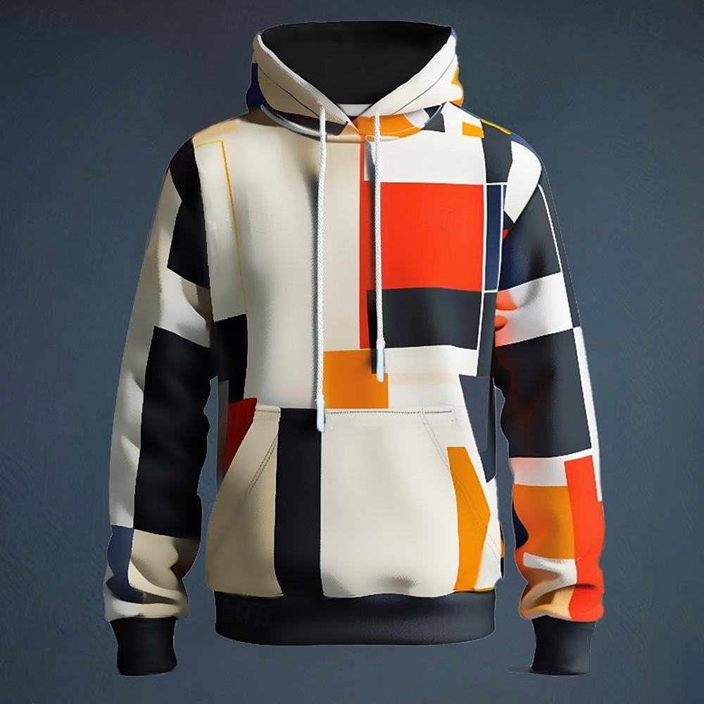 Herr Rutig Huvtröjor Tröja Mode Häftig Långärmad Rund hals Fest Helgdag Streetwear Vit Snörning Höst Vinter Designer 2025 - $29.99 –P1