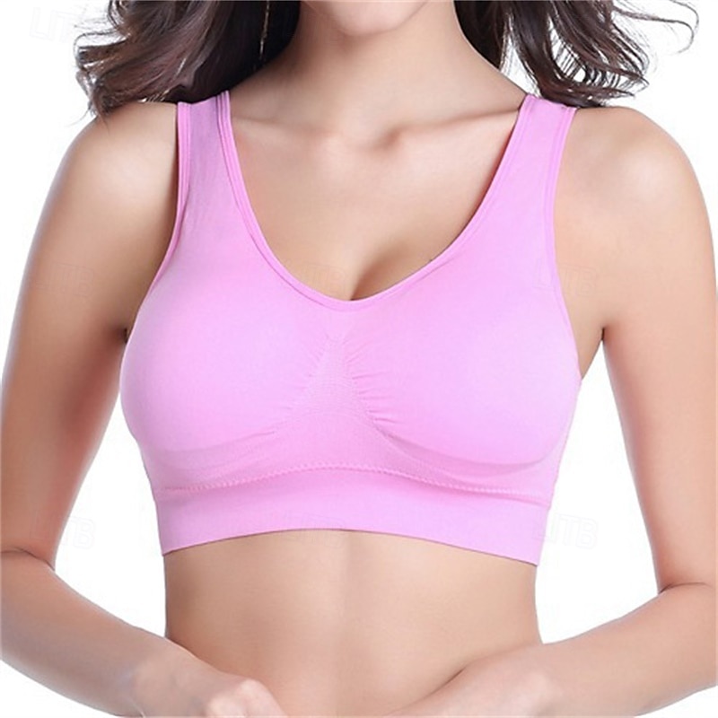 Per donna Reggiseno Intimo / Maglia Intima Top reggiseno Comodo Traspirante Resistente agli urti Imbottitura rimovibile Senza ferretto Semplice Sport Abbigliamento sportivo Rosa chiaro Blu chiaro del 2025 a $10.49 –P3