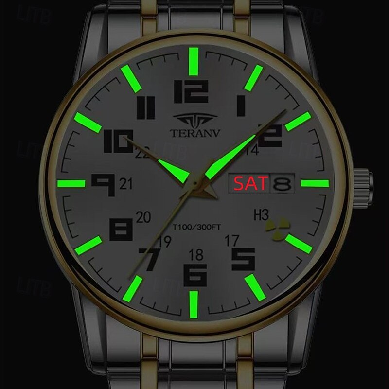 1 pz nuovo acciaio inossidabile con orologio da uomo digitale calendario settimanale display moda tendenza vita viaggio luminescente tempo libero sport affari orologio regalo di compleanno regalo di del 2025 a $22.99 –P6