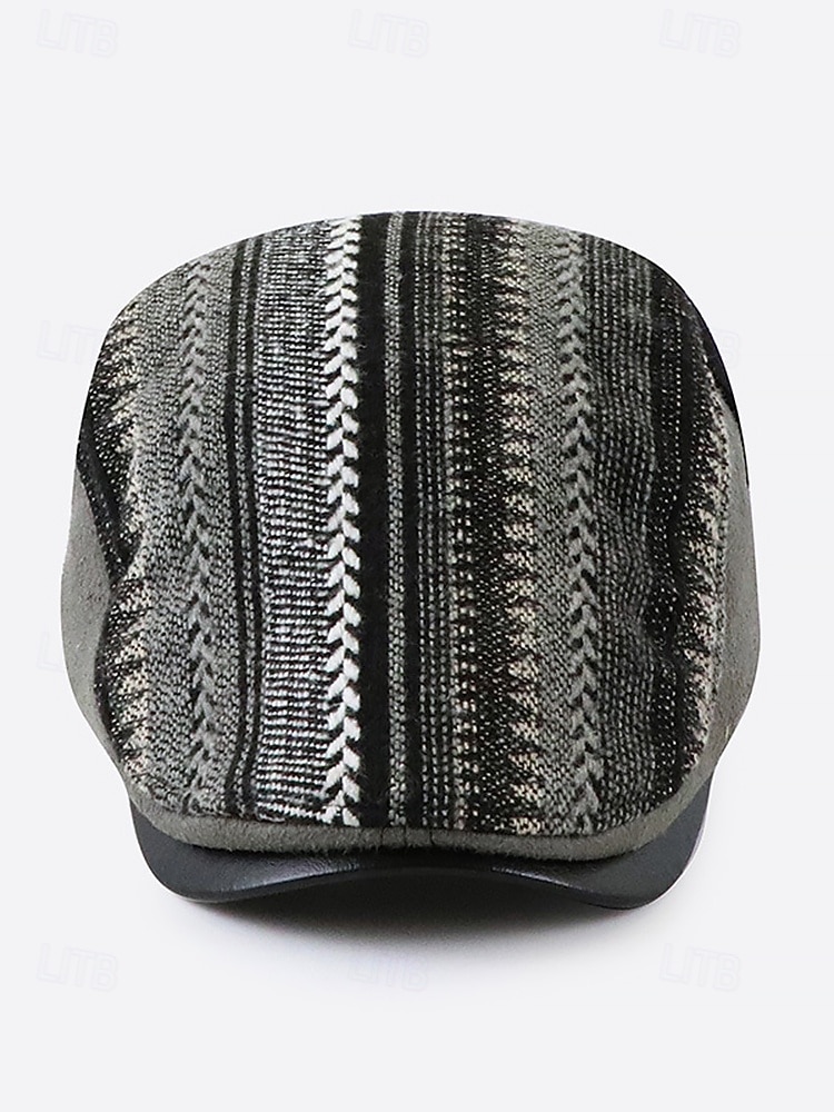 casquette à chevrons pour homme avec lanière en cuir réglable - casquette plate de style vintage, idéale pour les vêtements décontractés et les activités de plein air de 2025 ? $14.99 –P6