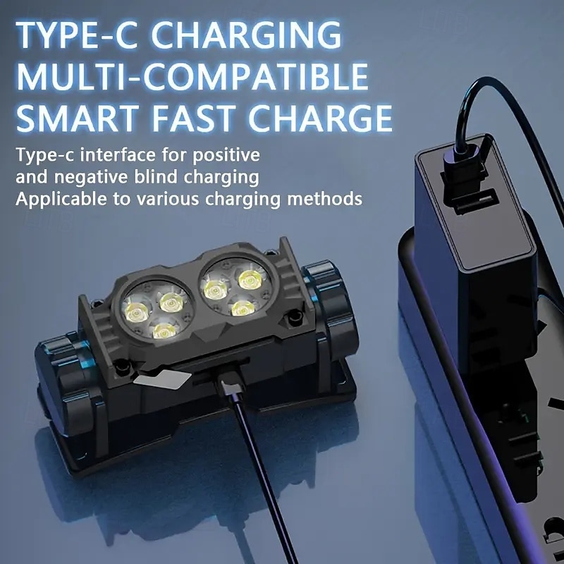 сверхлегкий налобный фонарь с зарядкой от USB и магнитом &дисплей мощности - 3 режима портативный &яркий для ночной работы похода кемпинга путешествия &прогулки с собаками (батарейки включены) 2025 - $13.99 –P8