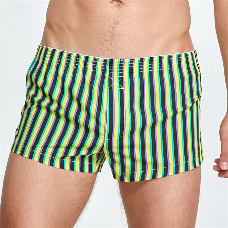 Hombre 1 pc Boxer Boxers Cintura elástica 100% Algodón Transpirable Suave Cómodo Raya Tiro Medio Blanco Amarillo 2025 - $11.49 –P15