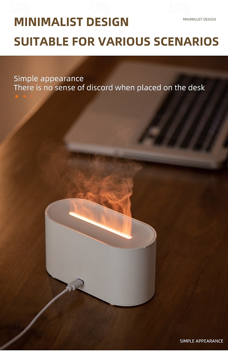 Colorful Simulation Flame Aromatherapy Machine Desktop Home Office USB Air Humidifier Aromatherapy Machine 2025 - $21.99 –P10