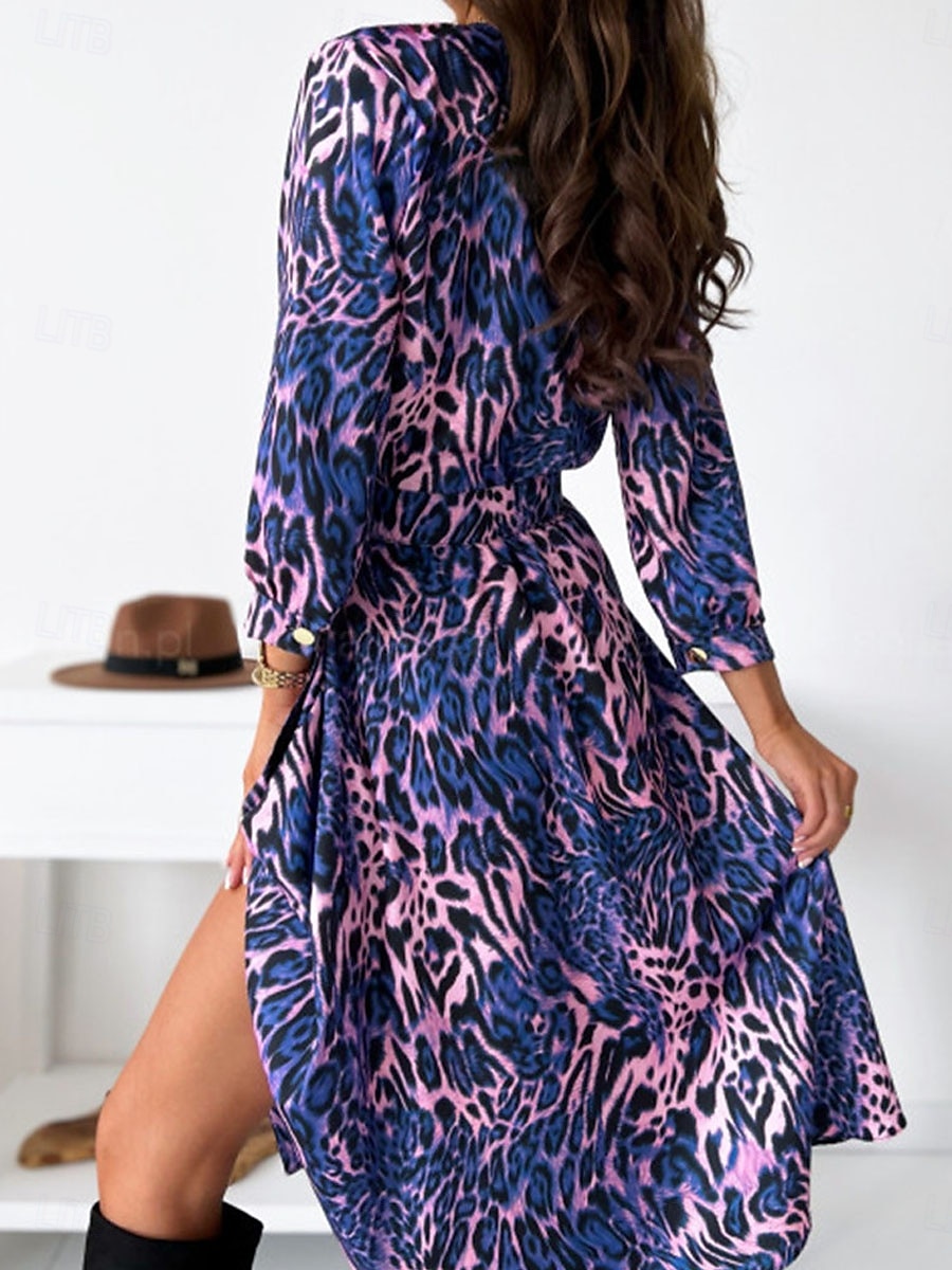 Damen Midikleid Casual kleid Schaukelkleid A Linie Kleid Boho-Kleid Brautkleider schlicht Täglich Regular Fit Blumen Langarm V Ausschnitt Schwarz Gelb Rote Purpur Frühling Herbst 2025 - $41.99 –P9