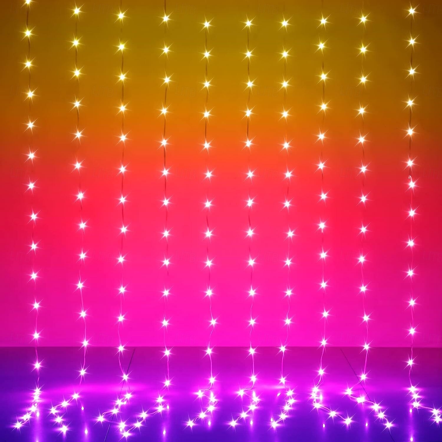 Christmas Magic LED Curtain Light Bluetooth Control APP Point Control Leather String Lights 2x2m 200LEDs 3x3m 300LEDs Christmas Wedding Holiday Home Bedroom Living Room Balcony Waterproof Decoration 2025 - $90.99 –P5