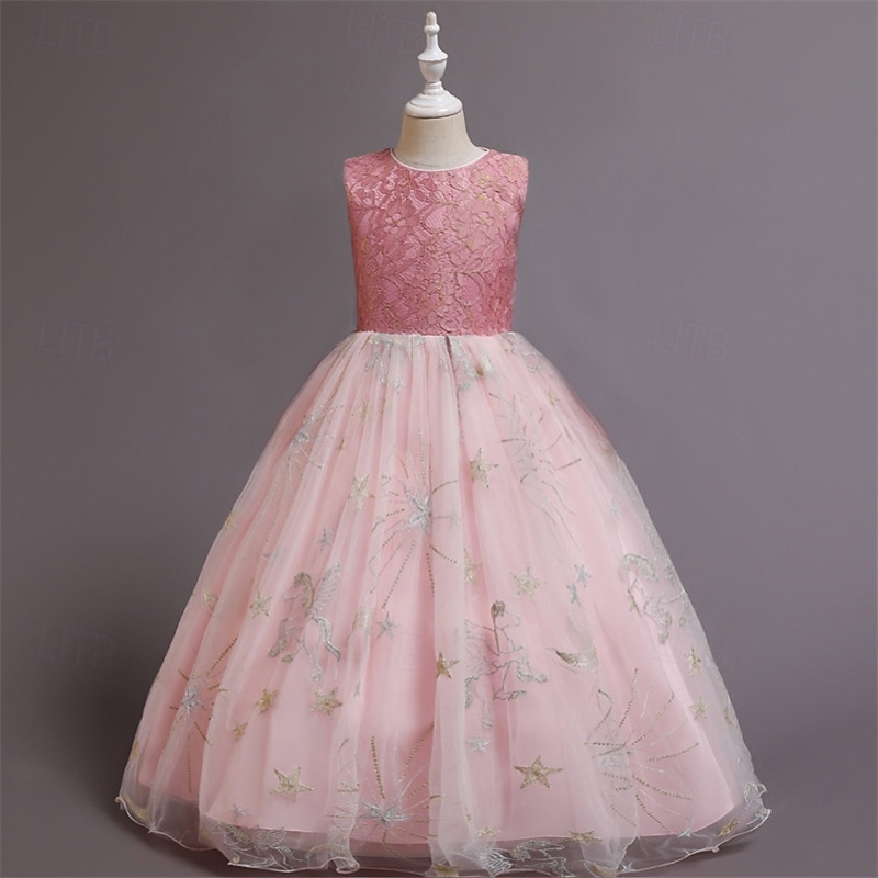 Enfants Fille Robe de fête Etoile Sans Manches Utilisation Noël Anniversaire Maille Magnifique Doux Polyester Maxi robe soirée Robe Évasée Robe Trapèze Eté 4-12 ans Rose Claire Rouge Bleu de 2025 ? $41.99 –P19