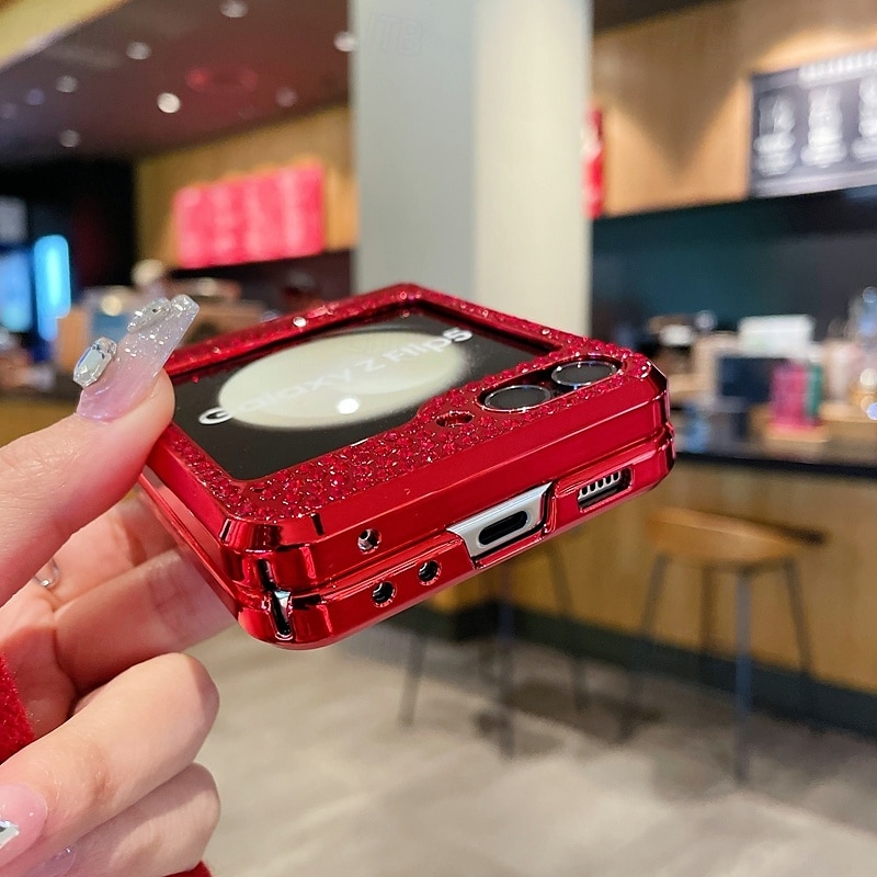 τηλέφωνο tok Για Z Flip 6 Z Flip 5 Z Flip 4 Z Flip 3 Πίσω Κάλυμμα Bling Glitter Shiny Δαχτυλίδι πόρπη Ανθεκτική σε πτώσεις Ρετρό TPU PC 2025 - $31.99 –P10