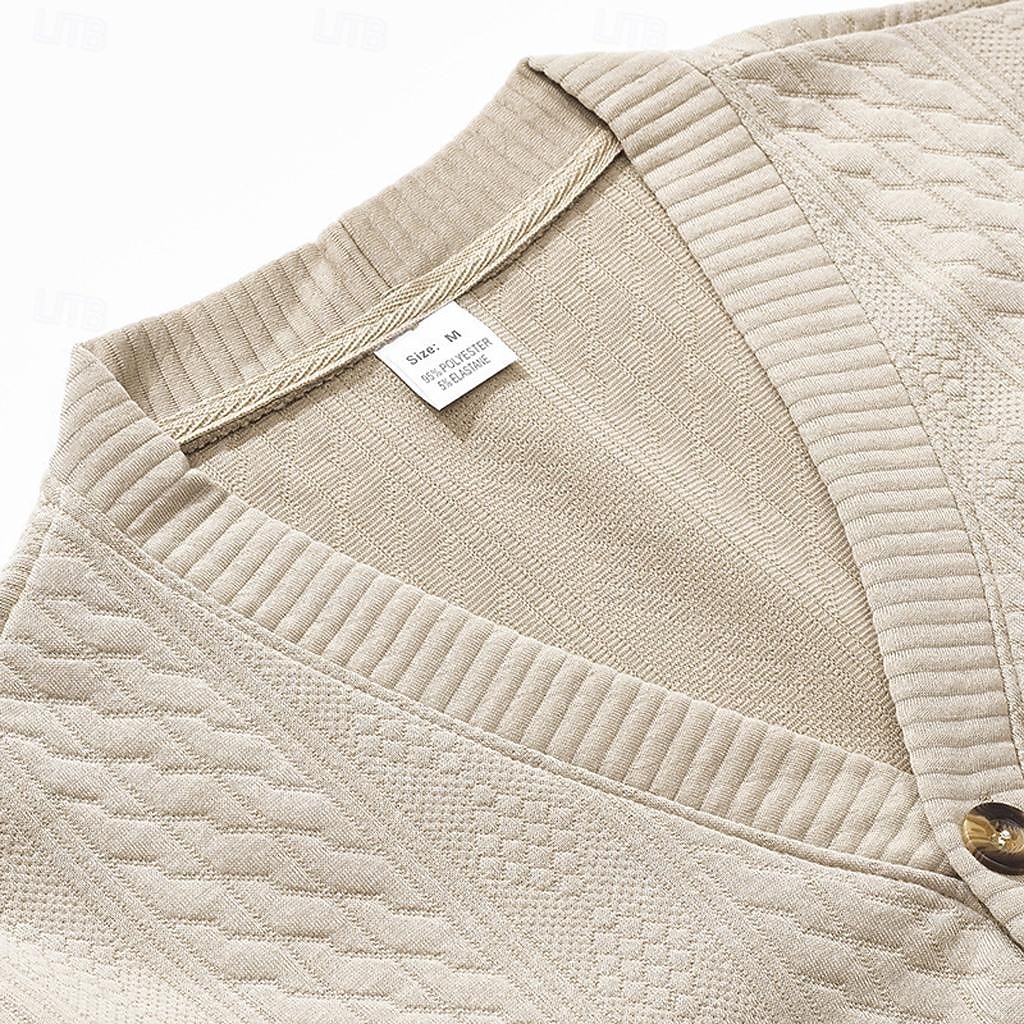 Homens Moletom Jaqueta de suor Preto Azul Marinha Cáqui Cinzento Decote V Tecido Bolsos Trabalho Desportos e Ar livre Casual Roupa de rua Básico Casual Primavera & Outono Estações Cruzadas Roupa de 2026 por $34.99 –P9