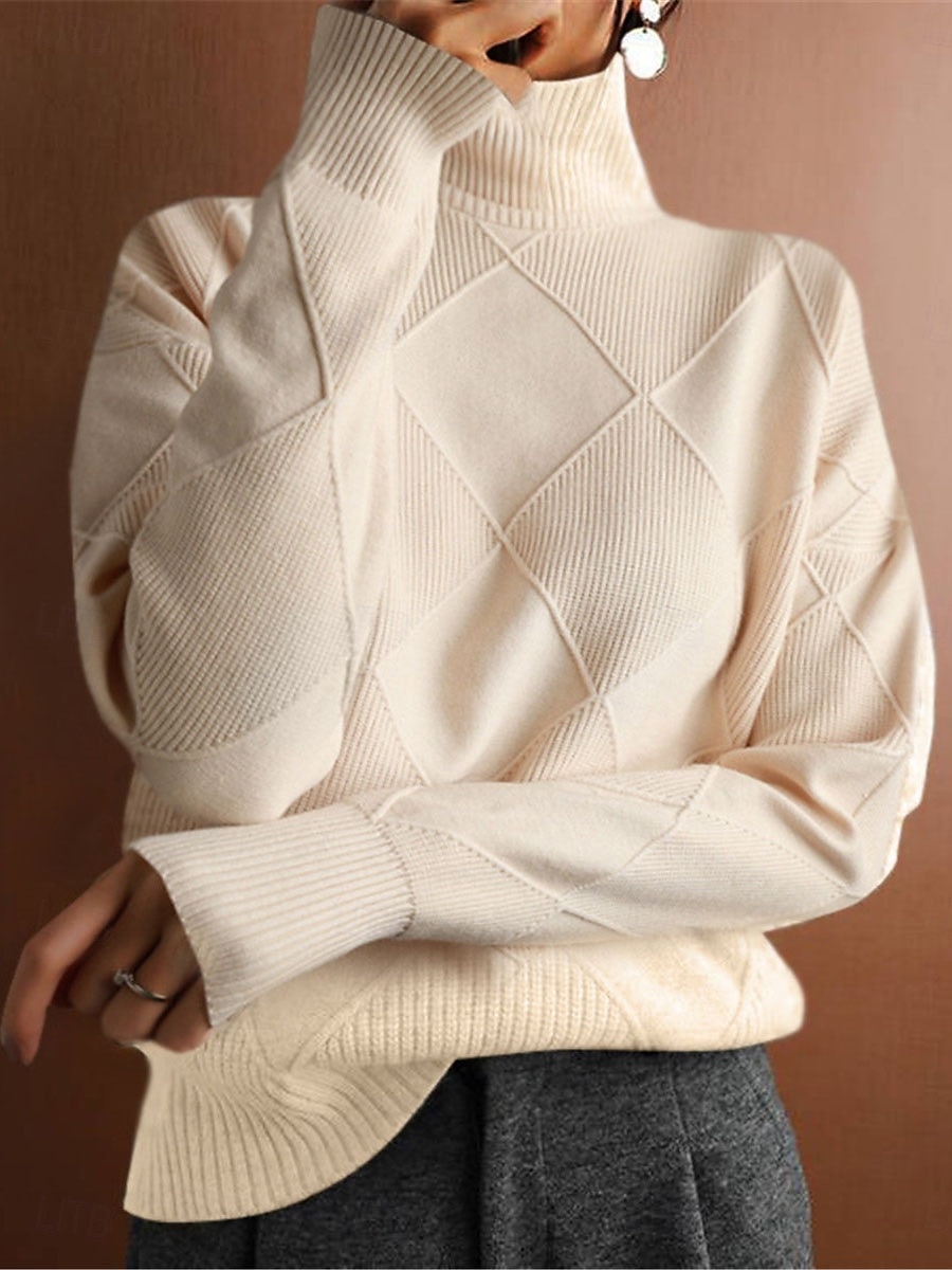 Femme Pull Chandail Décontractées Flexible Couleur monochrome A côtes Col Roulé Tricoté manche longue Hauts réguliers Tricoter Extérieur du quotidien Fin de semaine Fuchsia Orange Automne Hiver de 2025 ? $54.99 –P3
