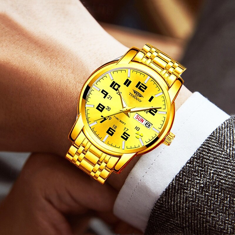 1 pz nuovo acciaio inossidabile con orologio da uomo digitale calendario settimanale display moda tendenza vita viaggio luminescente tempo libero sport affari orologio regalo di compleanno regalo di del 2025 a $22.99 –P12