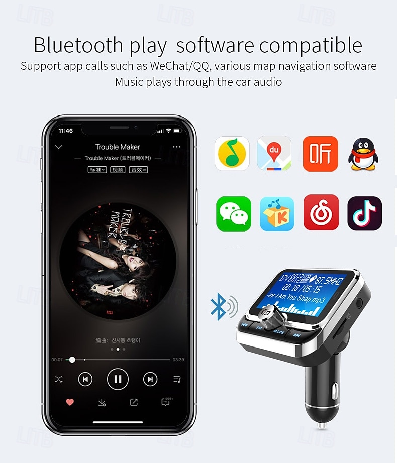2025年 bc32 車用 FM トランスミッター ブルートゥース MP3 プレーヤー ワイヤレス ハンズフリー 1.8 インチ LCD スクリーン付き 携帯電話充電器用 コレクション – $49.99 –P13