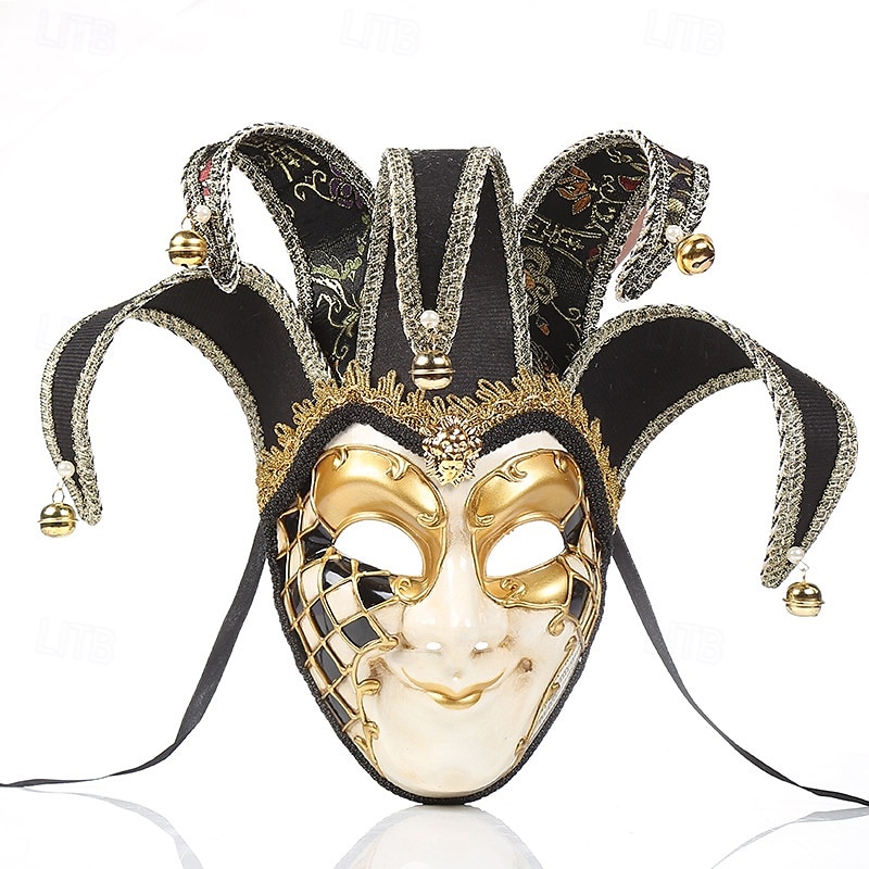 Harlekýn Karnevalová maska Benátská maska Arlecchino Dospělé Pánské Full face Párty Plesová maškaráda Karneval v Benátkách předvečer Všech svatých Karneval Mardi Gras Jednoduchý karnevalový kostým 2025 - $44.99 –P5