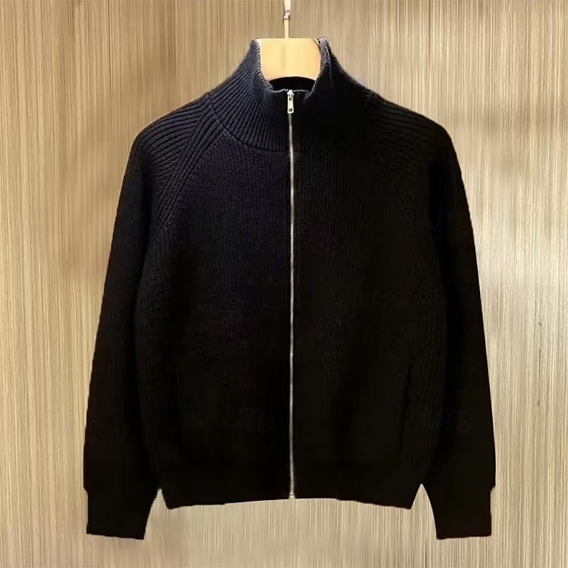 Herren Strickjacke Zip Pullover Reißverschluss Pullover Jacke Weihnachtspullover Strickpullover Grobstricken Stricken Zip Gerippt Feste Farbe Stehkragen Weihnachten Strickware Freizeitskleidung 2025 - $31.99 –P6