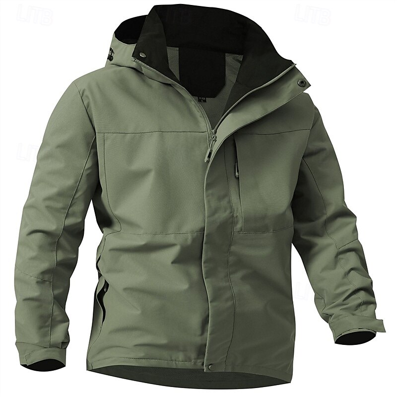 Men's Softshell Jacket Hiking Jacket Outdoor Windproof Water Resistant Windbreaker Jacket Traveling Dark Grey Black White Blue Light Grey 2025 - $42.99 –P5
