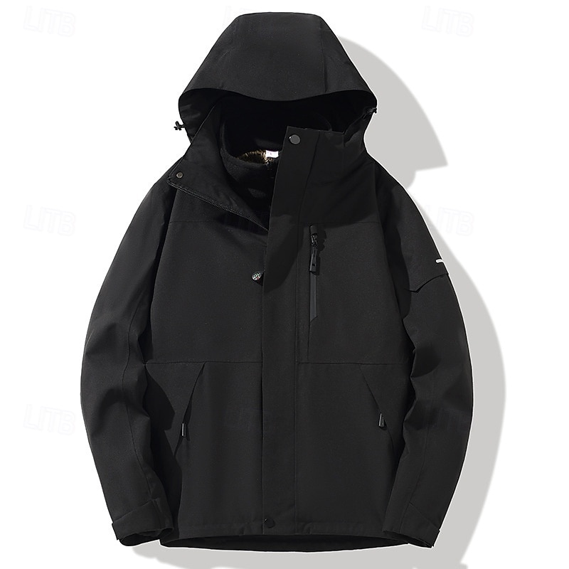 Herren Wanderjacke 3-in-1-Jacken wandern Draussen Wasserdicht Windundurchlässig Warm Reißverschluß vorne Vliesjacken Voller Reißverschluss Camping / Wandern / Höhlenforschung Schwarz Elfenbein Rot 2025 - $113.99 –P13