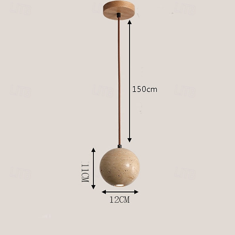lampada a sospensione a led in travertino giallo pietra naturale lampada a sospensione singola mini lampada lampadario vintage 110-240v del 2025 a $109.99 –P1