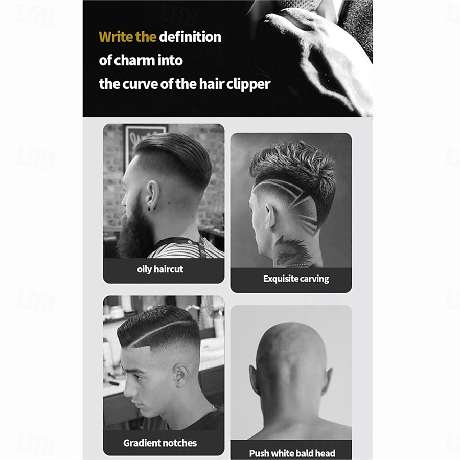 Professional Hair Cutting Machine Wireless Electric Hair Trimmer Digital Display Hair Clipper Men Beard Shaver Barber For Men 2025 - $23.99 –P4