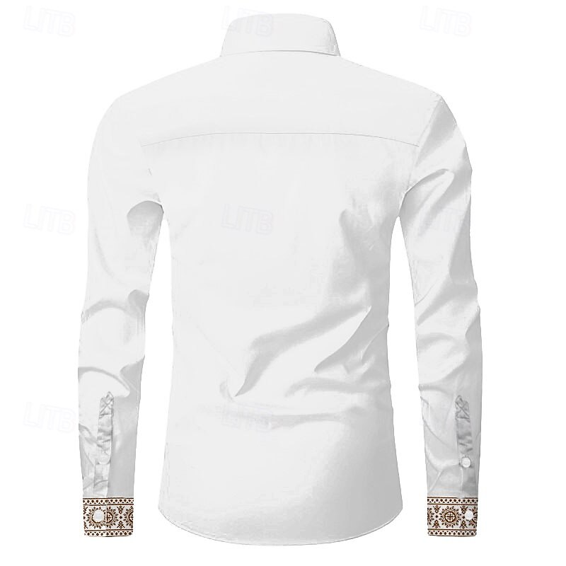Miesten Yhtenäinen väri Kantri Pukupaita Button Up paita Pitkähihainen Vintage Vapaa-aika Muodollinen ulko- Päivittäin Syksy Talvi Kevät kesä Kauluspaidat Painike ylös 3D-tulostus Valkoinen 1 2025 - $28.99 –P2