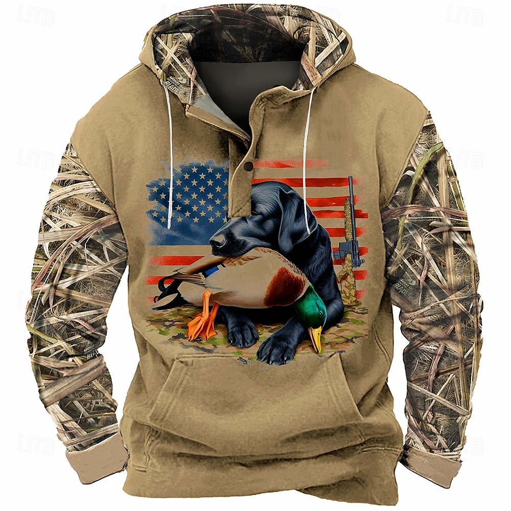 Per uomo Con cagnolino Bandiera americana degli Stati Uniti Felpa con cappuccio Felpa Felpa con cappuccio Felpa con cappuccio Con cappuccio Cowboy Stampa 3D Sportivo Abbigliamento di strada Marrone del 2025 a $29.99 –P5