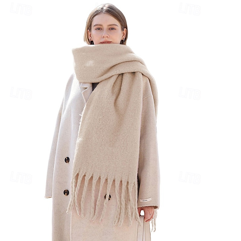 cashmere feel skjerf lange pashmina sjal og omslag for kvinner stort teppe skjerf solid 2025 - $10.99 –P1