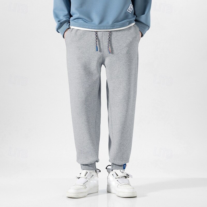 Men's Sherpa Fleece Pants Sweatpants Joggers Trousers Pocket Drawstring Elastic Waist Plain Comfort Warm Sports Outdoor Daily Fashion Casual Black White Micro-elastic 2025 - $20.99 –P16