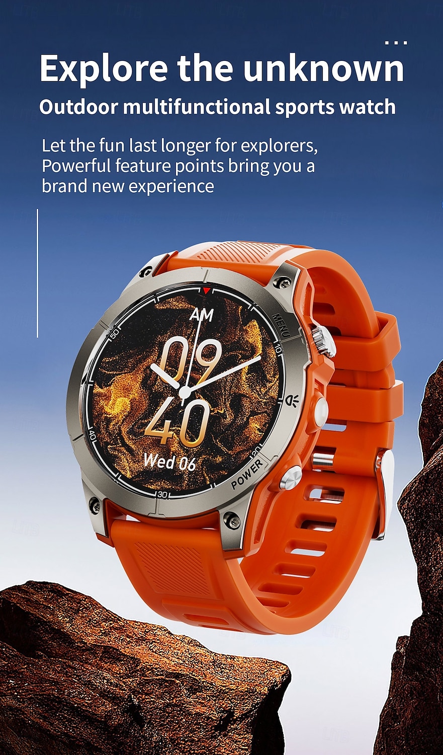 2025年 aw45 スマートウォッチ メンズ 1.39 インチ アウトドア 懐中電灯 コンパス ブルートゥース 通話 ミリタリー 430mAh バッテリー NFC スマートウォッチ  コレクション – $49.99 –P1