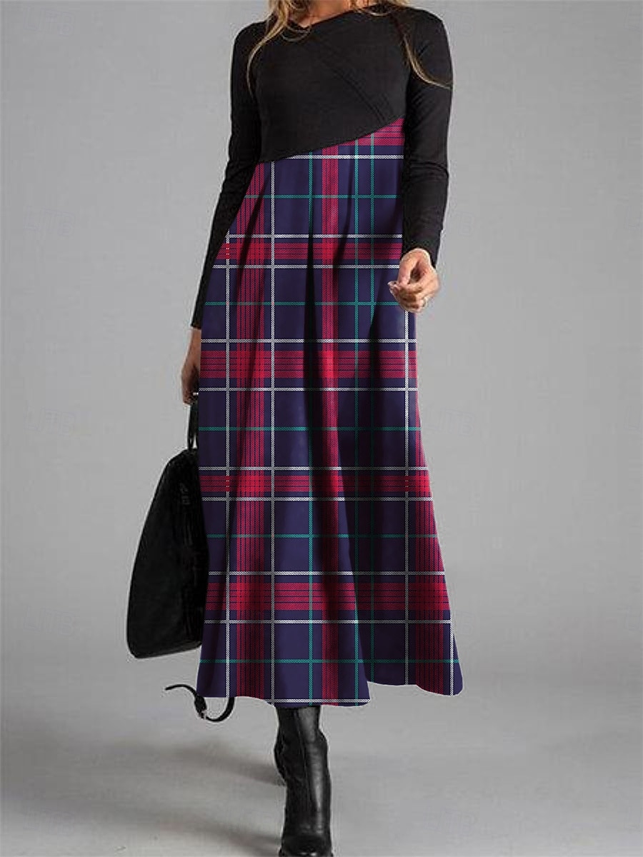 robe décontractée pour femme imprimé graphique col en V robe maxi élégante décontractée fête rendez-vous manches longues automne hiver de 2025 ? $46.99 –P3