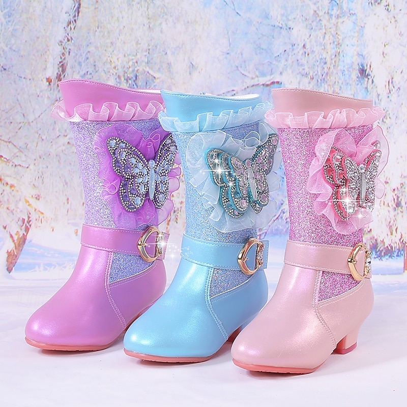 Girls' Boots Casual Boots Dress Shoes Mid-Calf Boots Bootie Leather Breathability Non-slipping Height-increasing Princess Shoes Big Kids(7years +) Little Kids(4-7ys) Gift Daily Walking Bowknot 2025 - $59.99 –P1
