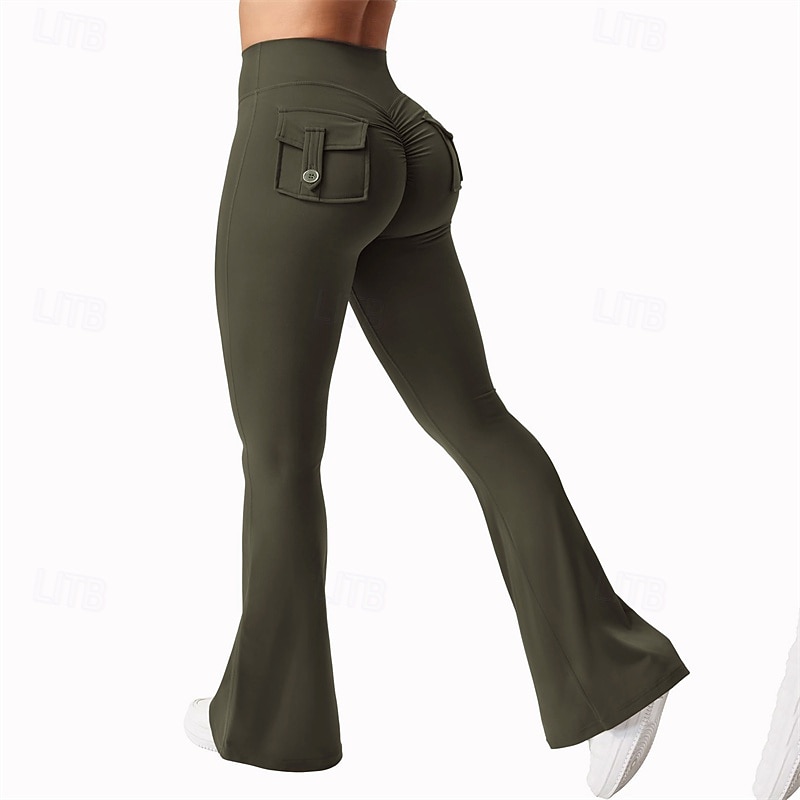 Women's Yoga Pants Yoga Leggings Ruched Butt Lifting Butt Lift Tummy Control High Waist Pilates Gym Workout Workout Tights Solid Color Black Army Green Fuchsia Fall Winter Sports Activewear Stretchy 2026 - $23.99 –P1