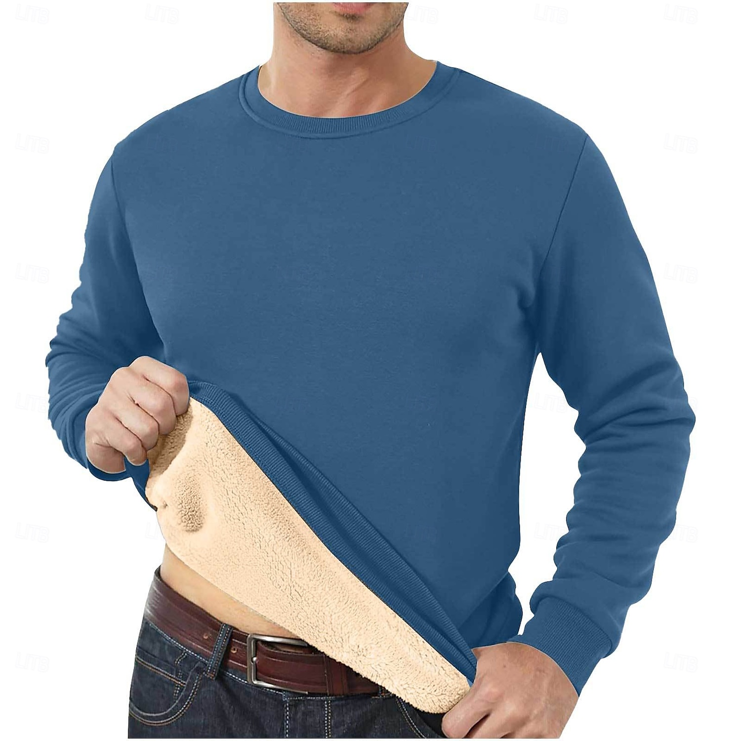 Herr Tröja Sherpa linne Svart Gul Rubinrött Blå Grön Rund hals Slät Sport & Utomhus Dagligen Helgdag Streetwear Häftig Ledigt Vinter Vår & Höst Kläder Pull Tröjor 2025 - $30.99 –P10