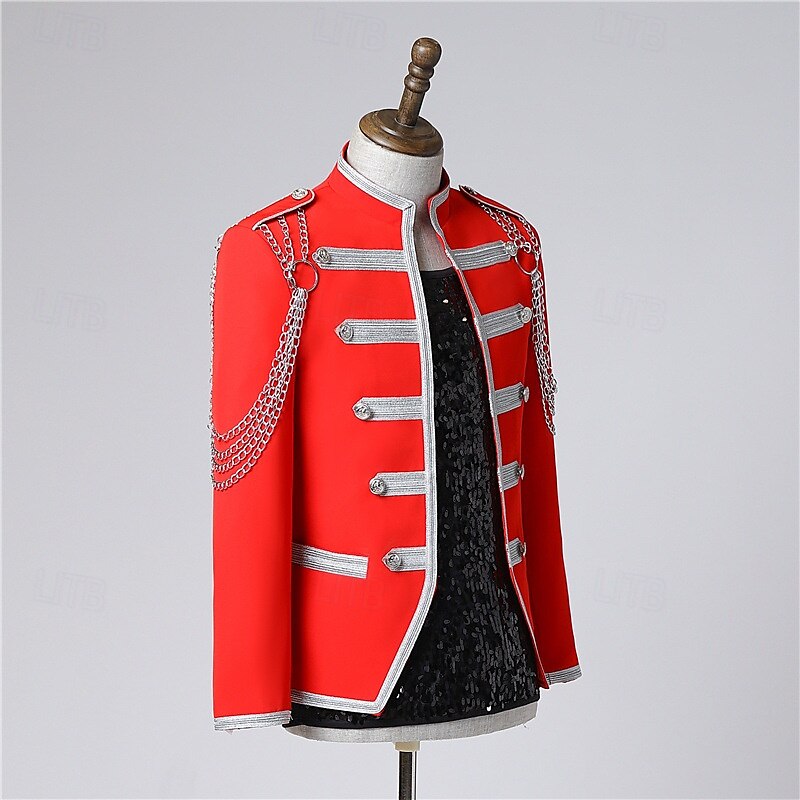 Retro Vintage Rokoko Mantel Maskerade Zirkusjacke Prinz Aristokrat Herren Karneval Maskerade Veranstaltung / Fest Erwachsene Mantel Frühling Herbst Winter 2025 - $83.99 –P2