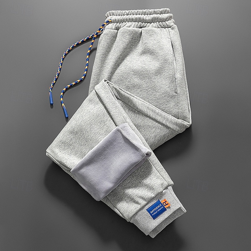 Men's Sherpa Fleece Pants Sweatpants Joggers Trousers Pocket Drawstring Elastic Waist Plain Comfort Warm Sports Outdoor Daily Fashion Casual Black White Micro-elastic 2025 - $20.99 –P14