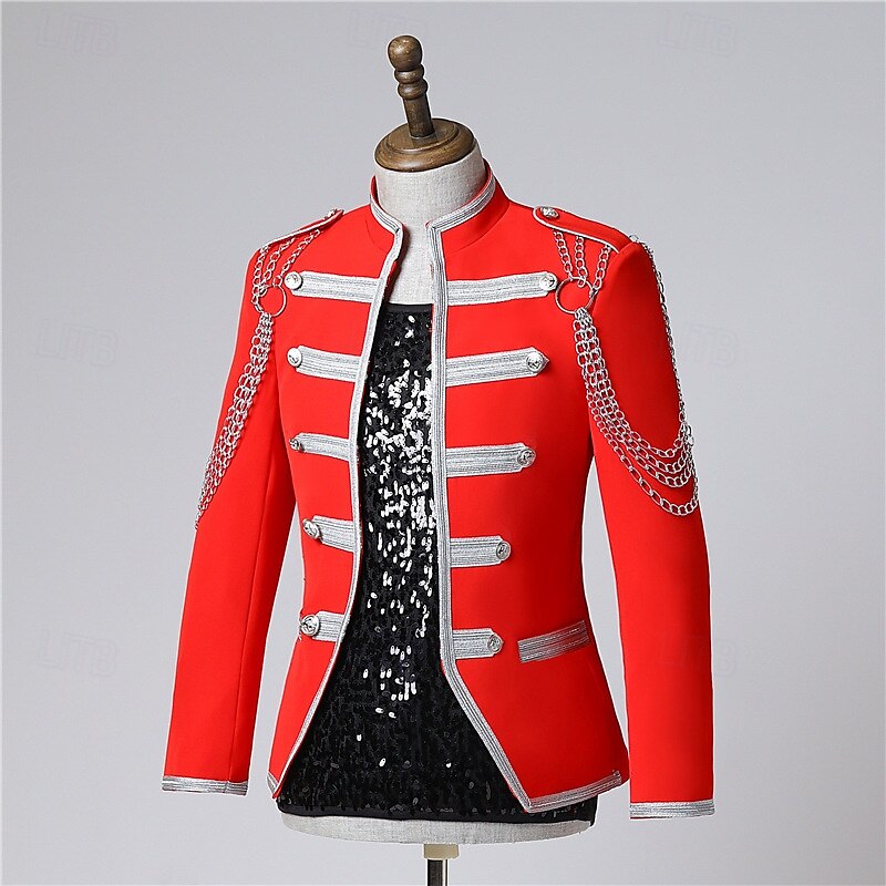 Retro Vintage Rokoko Mantel Maskerade Zirkusjacke Prinz Aristokrat Herren Karneval Maskerade Veranstaltung / Fest Erwachsene Mantel Frühling Herbst Winter 2025 - $83.99 –P4