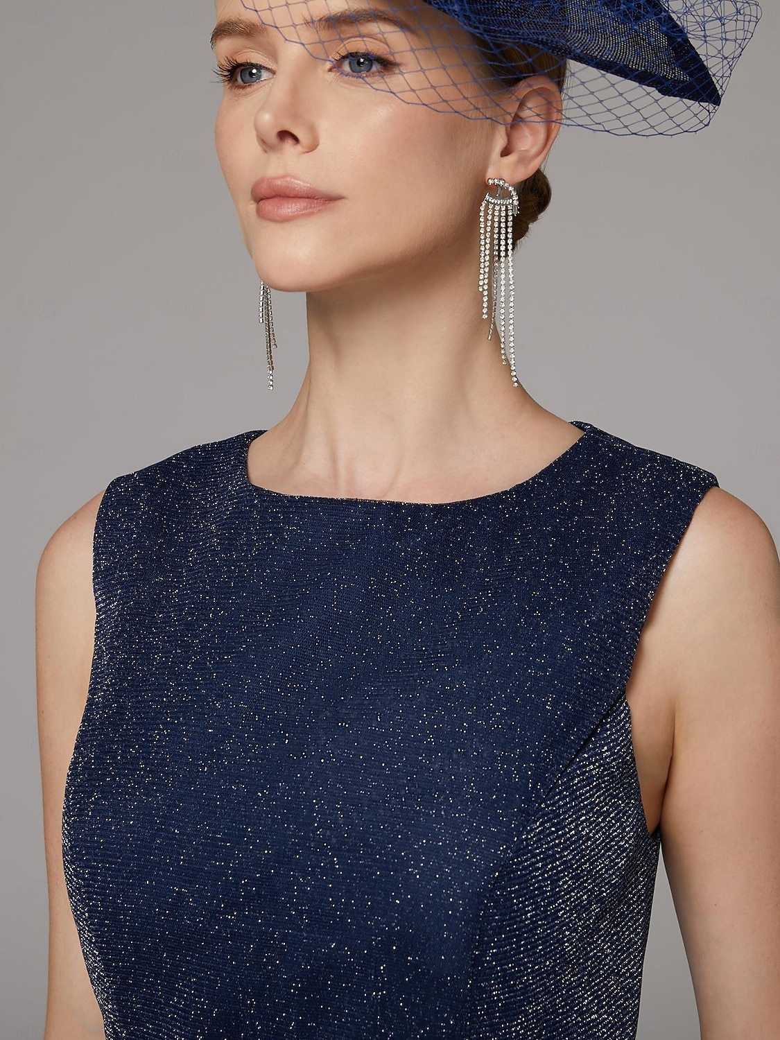 Zweiteiliges Etuikleid Anzug Brautmutter Kleid Elegantes Funkeln  Glanz Juwel Hals Bodenlang Chiffon Lange Ärmel mit Knöpfen 2025 - $155.99 –P6