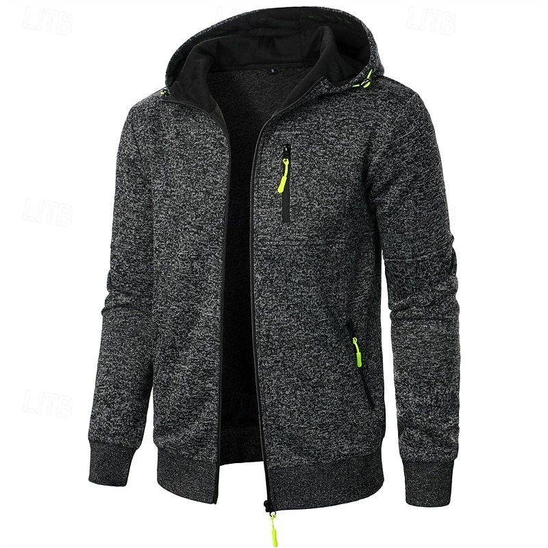 Herren Strickjacke Kurzer Pullover Zip Pullover Reißverschluss Strickpullover Gerippt Stricken Standard Tasche Feste Farbe Mit Kapuze Modisch Klassisch Urlaub Freizeitskleidung Bekleidung Herbst 2025 - $18.99 –P14