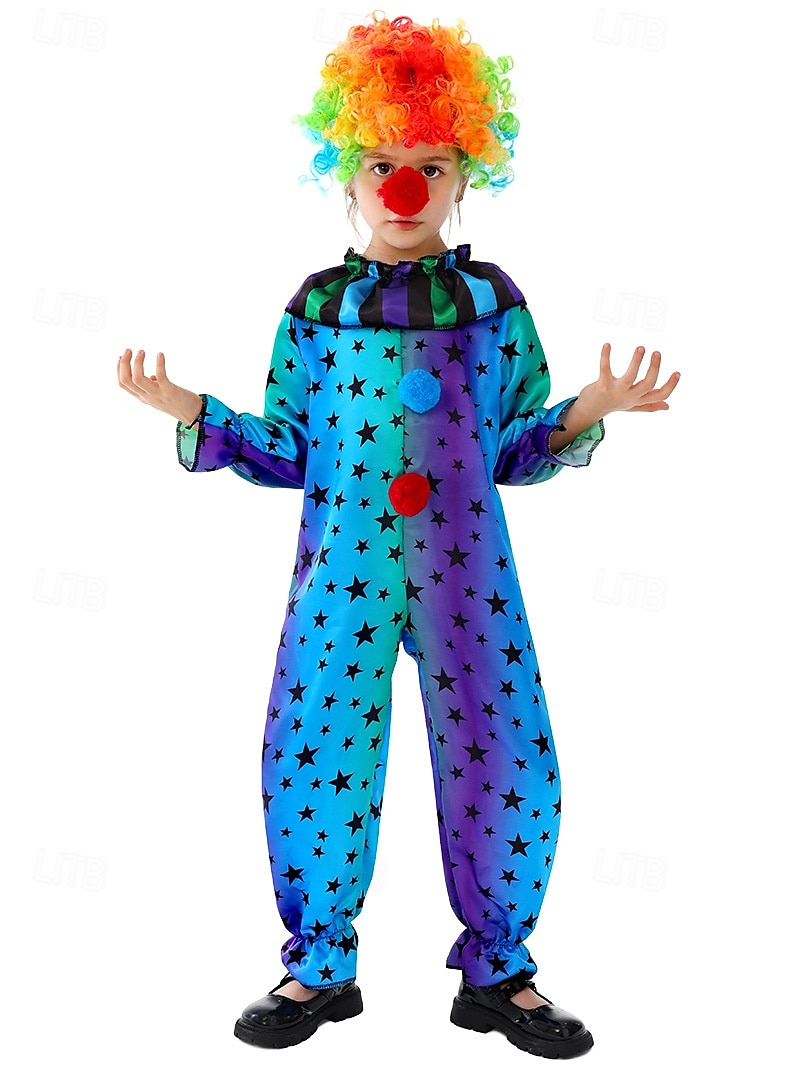 cirkus Žolík Klaun Karnevalový kostým Úbory Cosplay Paruky Kostým Dětské Chlapecké Dívčí cosplay Výkon Párty předvečer Všech svatých Karneval Mardi Gras Jednoduchý karnevalový kostým 2025 - $32.99 –P2
