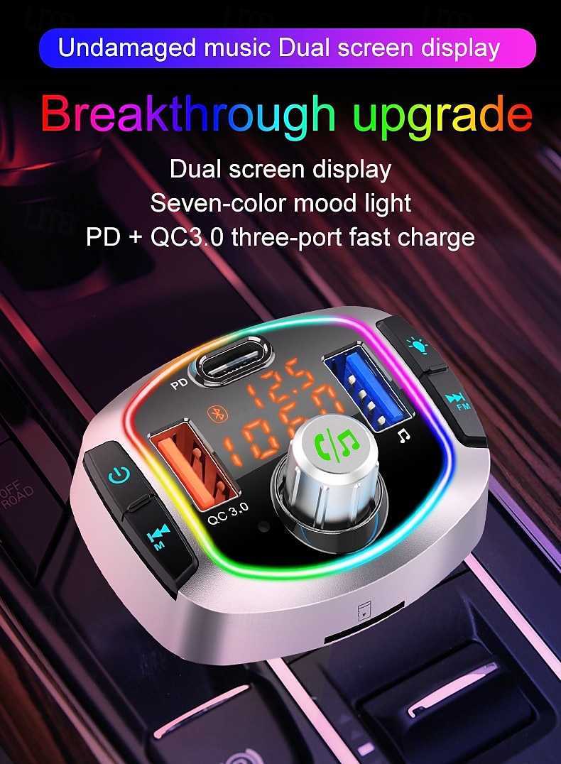 2025年 pd18 FMトランスミッター カーMP3プレーヤー デュアルUSBハンズフリーBluetoothアダプター コレクション – $43.99 –P1