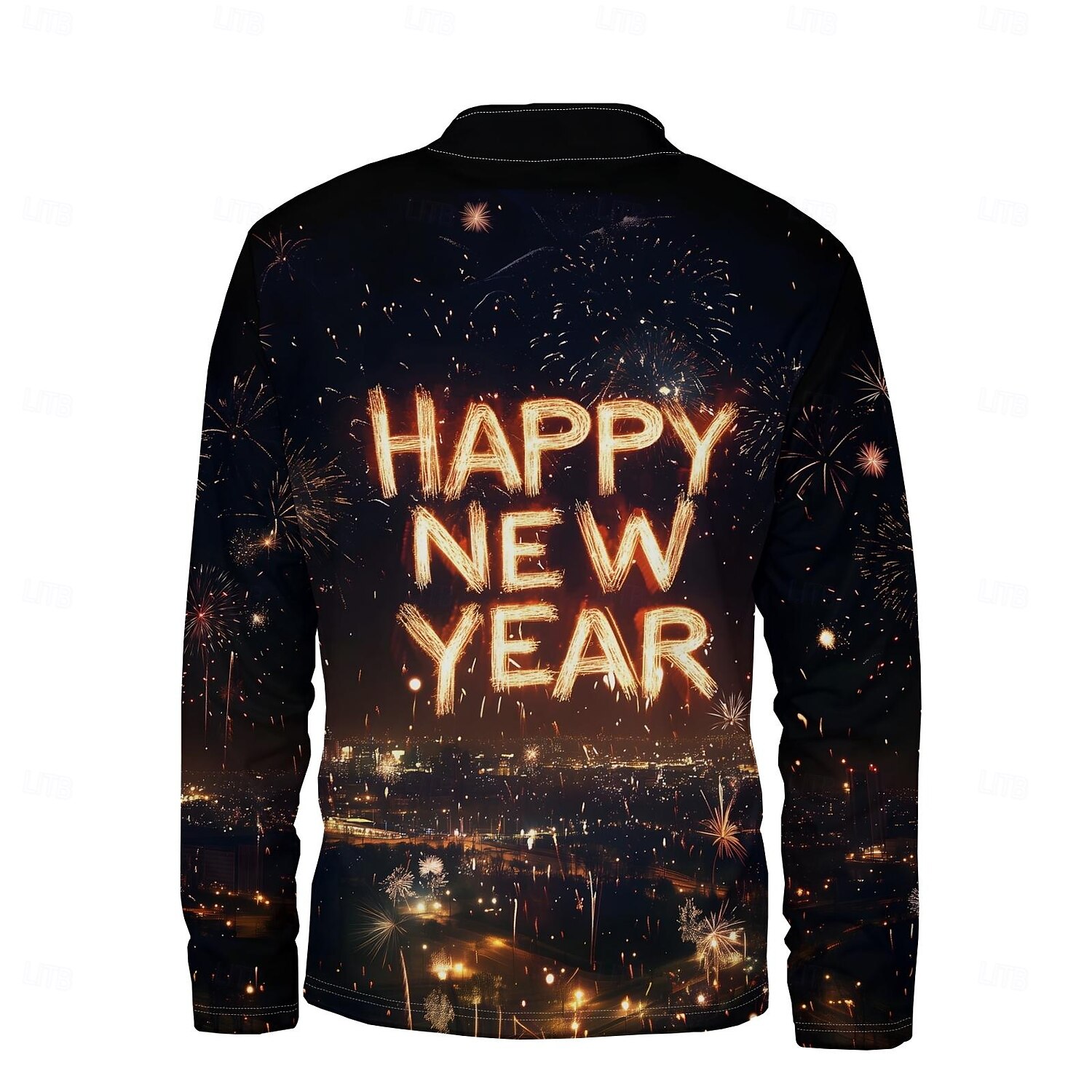 Año Nuevo Hombre Graphic Feliz año nuevo Sudaderas Sudadera con un cuarto de cremallera Manga Larga Camisa de entrenamiento Escote Chino Diario Casual retro de la vendimia Impresión 3D Vacaciones 2025 - $32.99 –P4