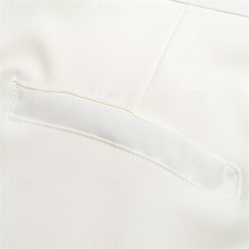 Voor heren Pakken Broek Kostuumbroek Voorvak Recht been Effen Comfort Bruiloft liiketoiminta Strand Modieus Chique en modern Zwart Wit 2025 - $27.99 –P10