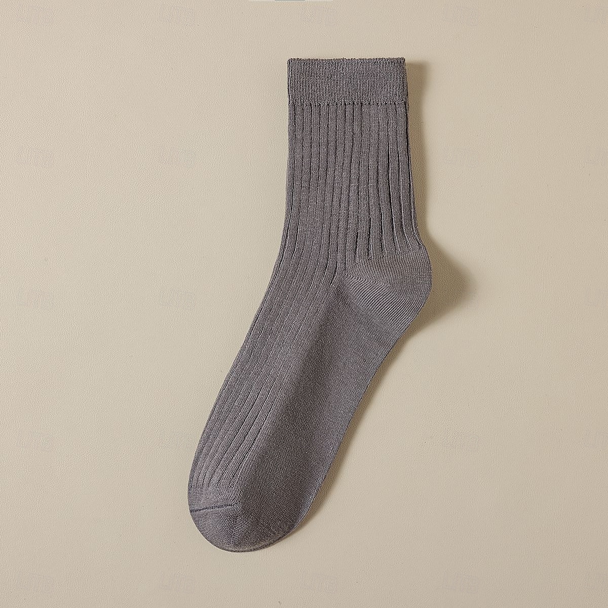 herr 1 par strumpor 100 % bomull svart vit färg enfärgad medium vår höst vinter stickat elegant 2025 - $3.99 –P3