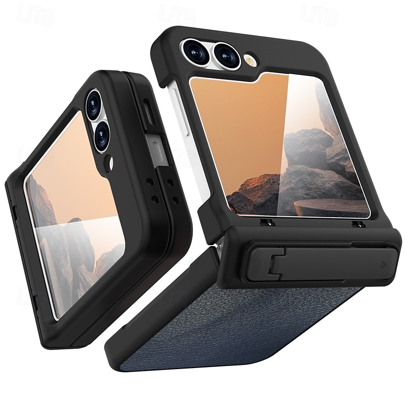 2025年 電話 ケース 用途 Zフリップ6 バックカバー スタンド付き 耐衝撃 レトロ風 TPU PUレザー コレクション – $25.99 –P12